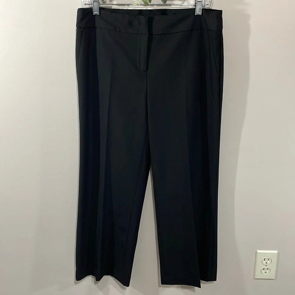Katherine Barclay Black Flat Front Straight Leg Dress Pants 6 - Picture 1 of 14